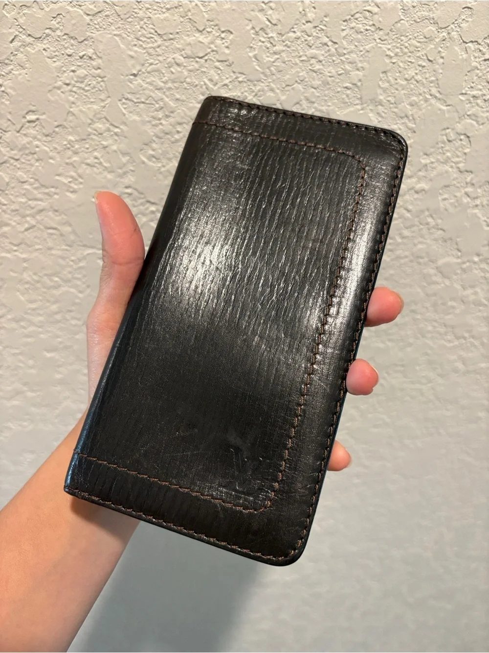 Louis Vuitton Bifold Black Leather Long Wallet